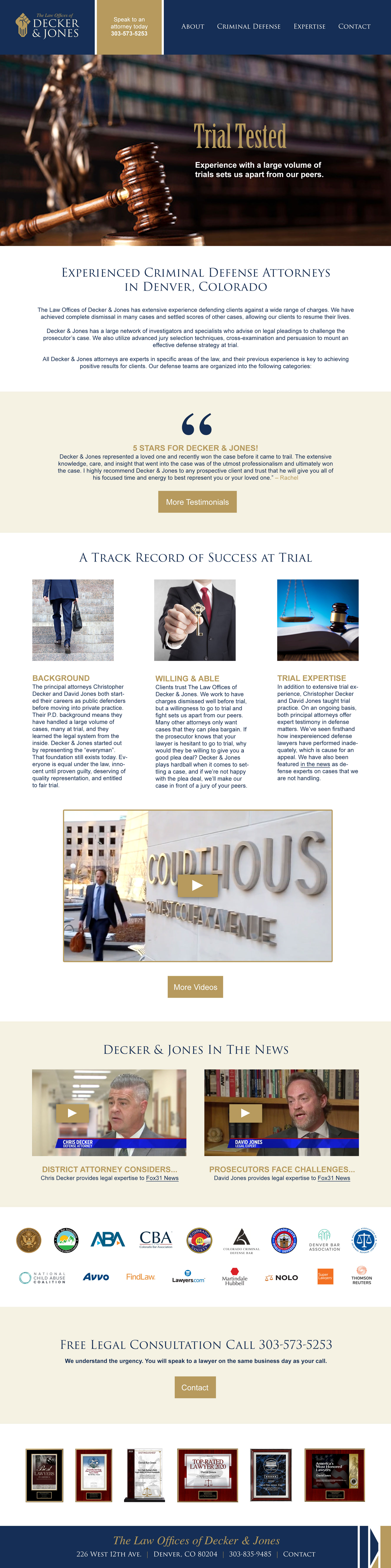Decker Jones Law Website